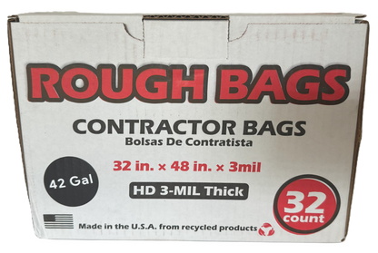 42 Gallon 3 Mil Contractor Bags - 32 Count